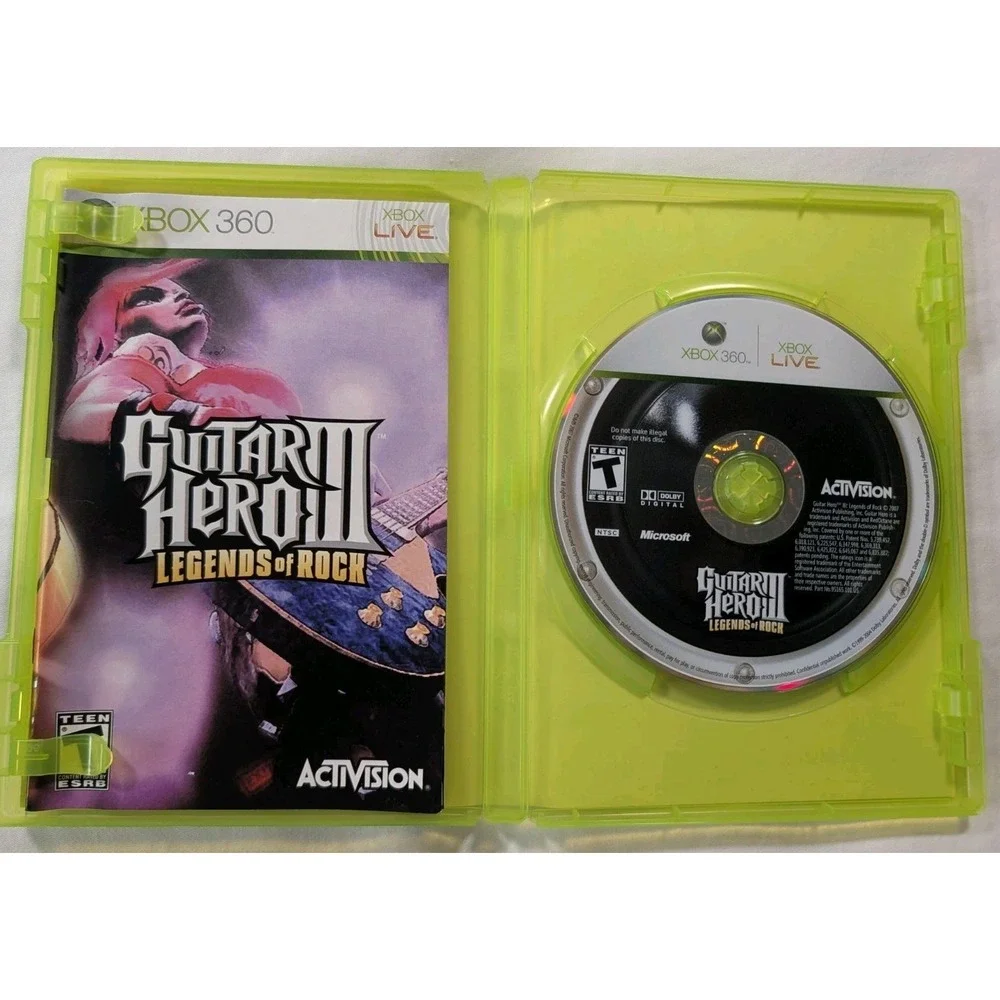 Guitar Hero III Legends of Rock Xbox 360 CIB Complete Case‎ Manual Tested NFR